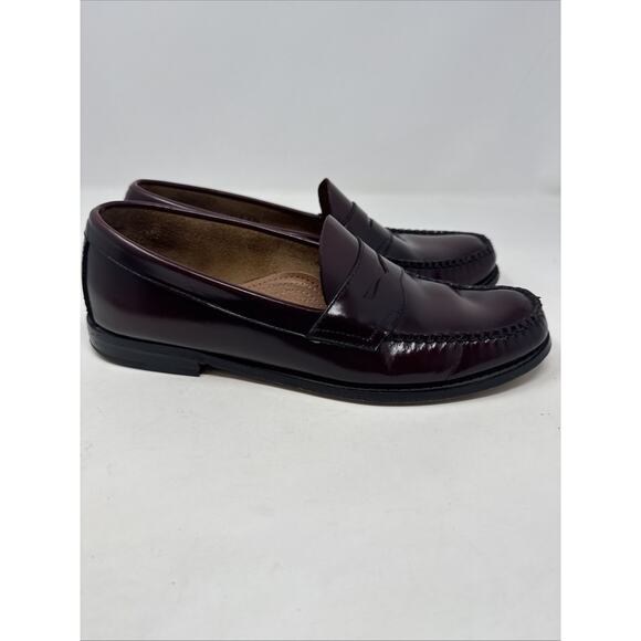 GH Bass Shoes Mens Size 10.5D Walter Burgundy Weejuns Penny Loafers Slip On - Picture 2 of 16